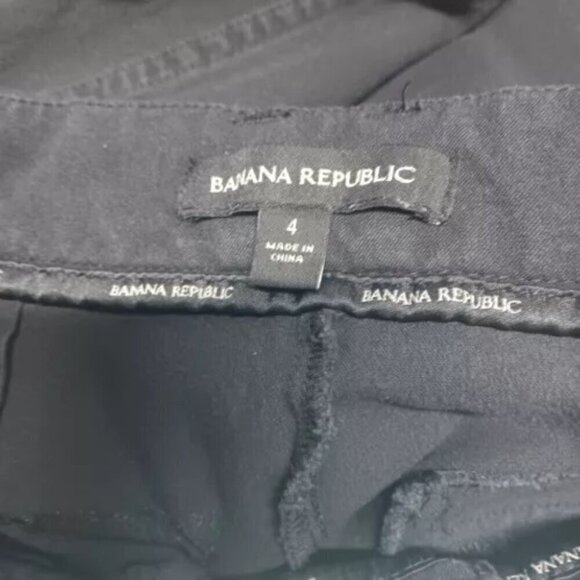 Banana Republic Slim Fit Black Solid Ankle Pants Size 4 Stretch GUC - Picture 8 of 9